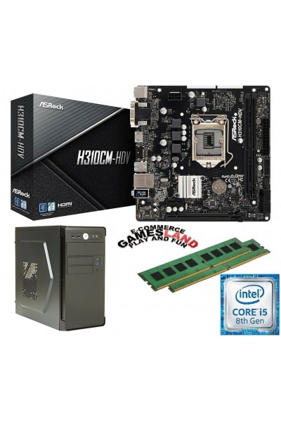 KIT PC SEMI-ASSEMBLATO: CASE + i5-8500 + MAINBOARD ASROCK H310CM-HDV + 16GB DDR4